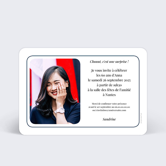 Invitation anniversaire À Main Levée Verso