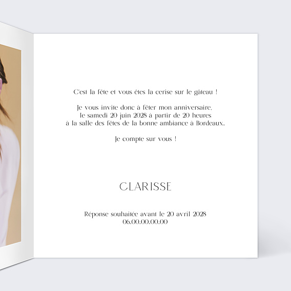 Invitation Anniversaire Adulte Couronne chic