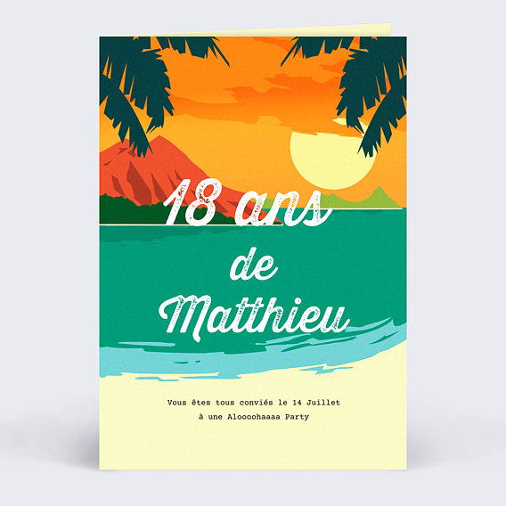 Invitation anniversaire Hawai