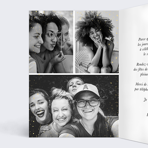Invitation Anniversaire Adulte Photo Paillettes