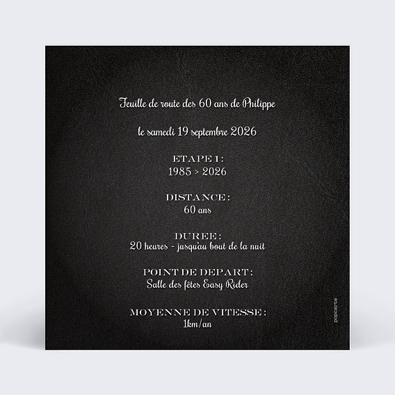 Invitation Anniversaire Adulte Casque de moto