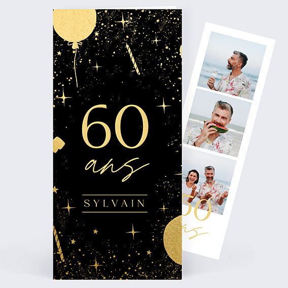 Invitation anniversaire Champagne Festif