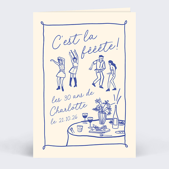 Invitation Anniversaire Adulte Illustration fête