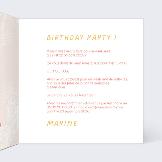 Invitation Anniversaire Adulte Bougie Chiffres