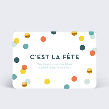 Invitation Anniversaire Adulte Confettis Chic