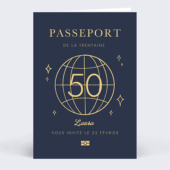 Invitation anniversaire Passeport