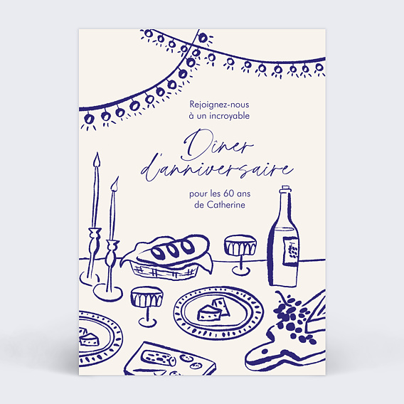 Invitation anniversaire Restaurant