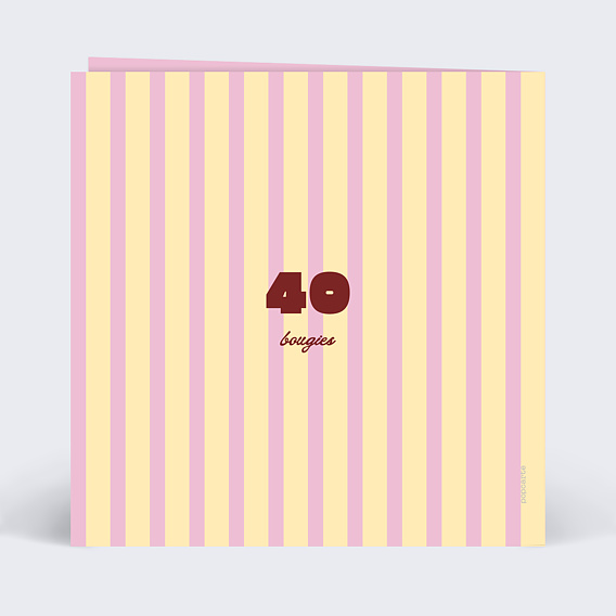 Invitation anniversaire Funny stripes Verso