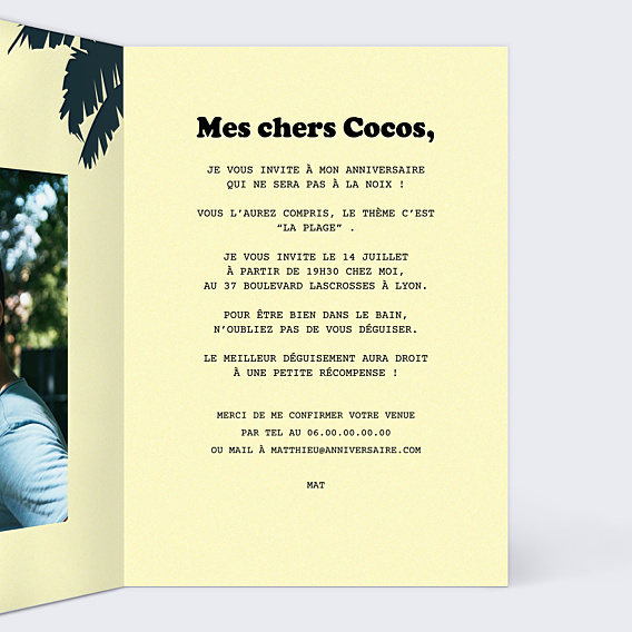 Invitation Anniversaire Adulte Hawai