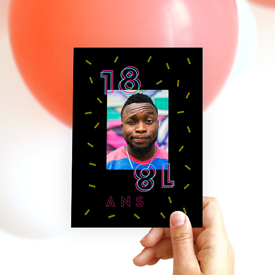 Invitation Anniversaire Adulte Funny Neons