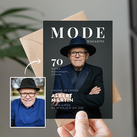 Invitation anniversaire Portrait magazine Après 1