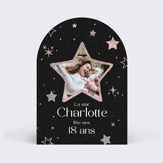 Invitation Anniversaire Adulte Silver Star