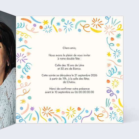 Invitation Anniversaire Adulte Duo