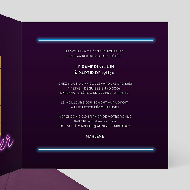 Invitation Anniversaire Soirée Années 80 Intérieur Droit