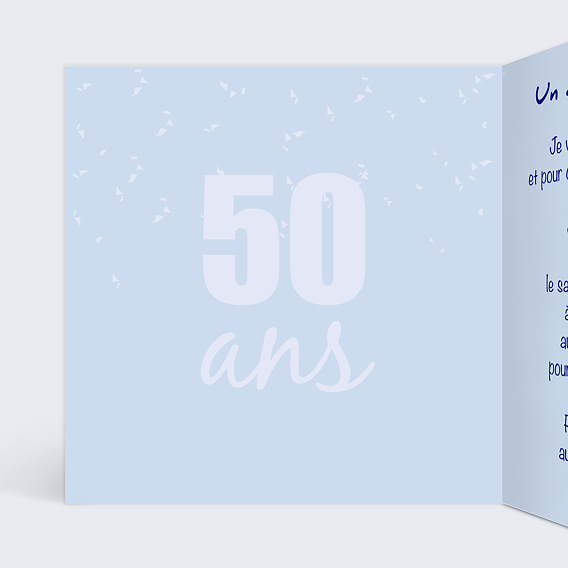 Invitation anniversaire Photos 50 ans Intérieur Gauche
