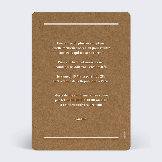 Invitation Anniversaire Adulte Anniversaire Bohème