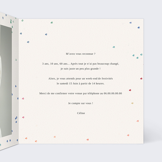 Invitation anniversaire Toujours prêt.e Intérieur Droit