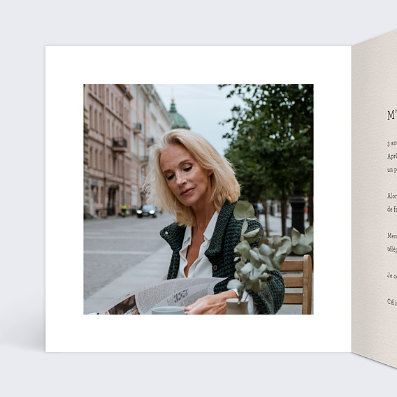 Invitation anniversaire Même caractère Intérieur Gauche