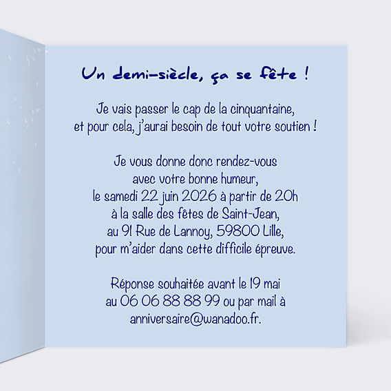 Invitation Anniversaire Adulte Photos 50 ans