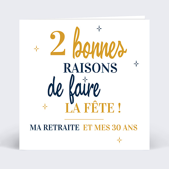 Invitation Anniversaire Adulte 2 en 1