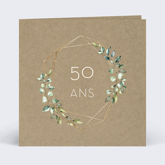 Invitation anniversaire Eucalyptus élégant graines Recto