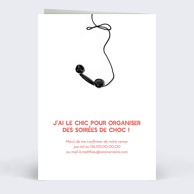 Invitation Anniversaire Haut Chic Bac Choc Verso