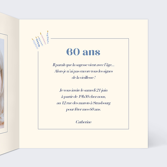Invitation anniversaire Les Bougies Coûtent Plus Cher Que Le Gâteau Intérieur Droit