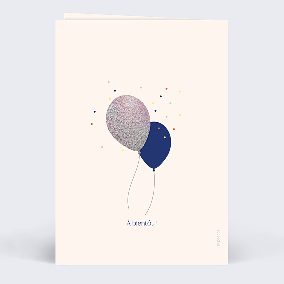 Invitation Anniversaire Adulte Ballon Glitter Homme