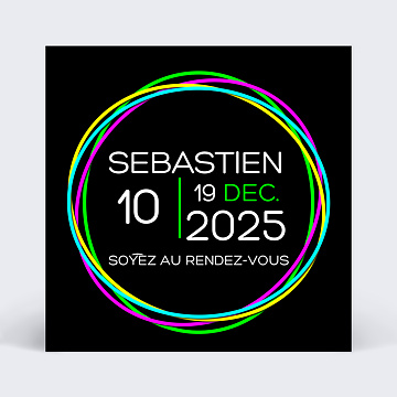 Invitation Anniversaire Adulte Fluo