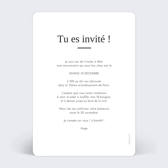Invitation Anniversaire Adulte Multiphoto Élégance