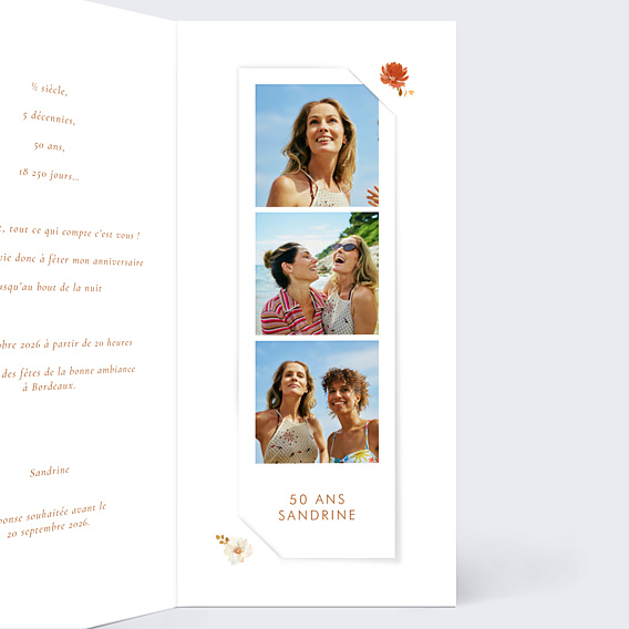Invitation Anniversaire Adulte Bouquet parfumé décomposé