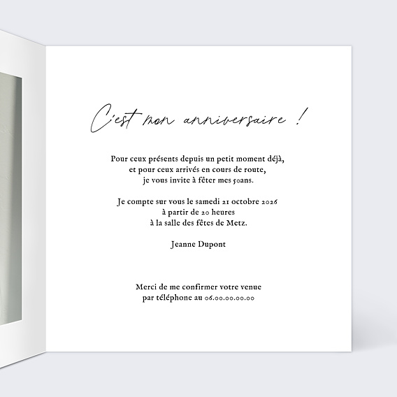 Invitation Anniversaire Adulte Jardin Sauvage