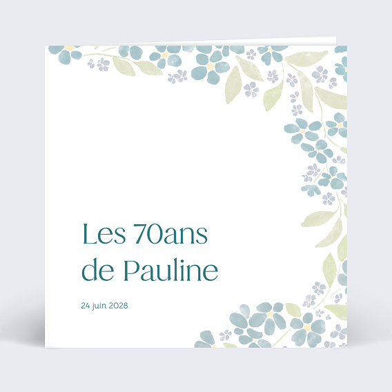 Invitation anniversaire Petites fleurs bleues