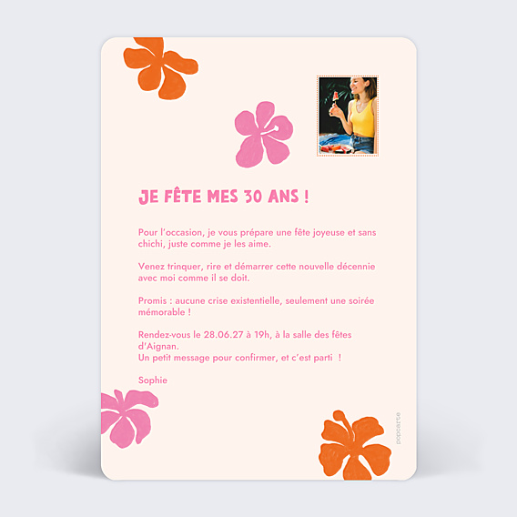 Invitation Anniversaire Adulte Tropicool