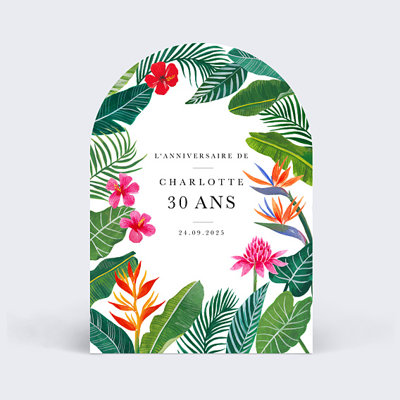 Invitation anniversaire Paradis Exotique