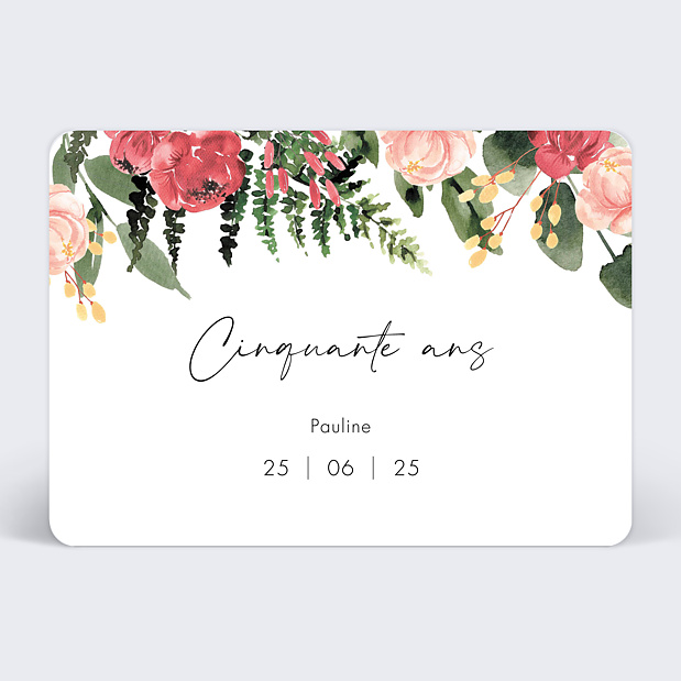 Invitation Anniversaire Adulte Wild Flowers
