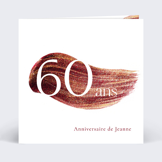 Invitation anniversaire Texture Grenat