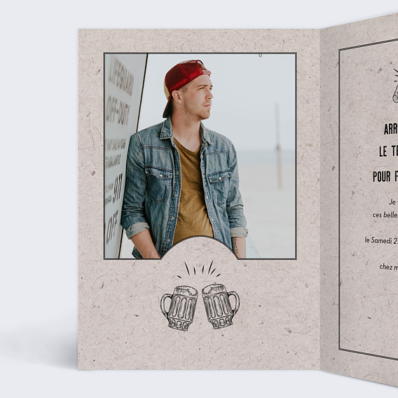 Invitation anniversaire Pizza Party Intérieur Gauche