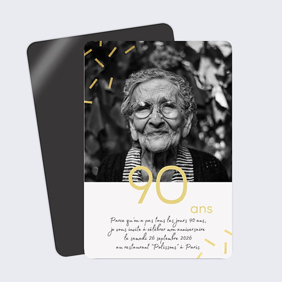 Invitation Anniversaire Adulte 90 ans Chic