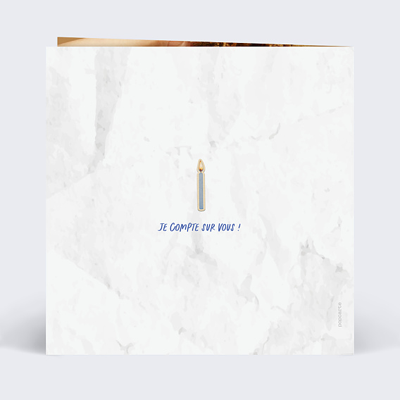 Invitation anniversaire Save the date agenda Verso