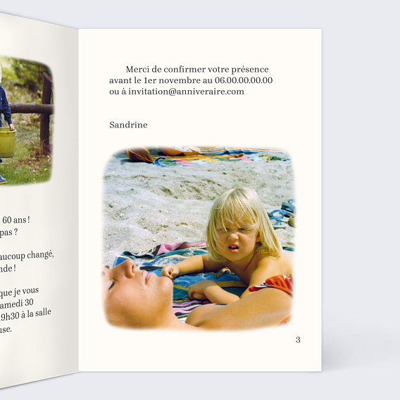 Invitation anniversaire Livre Jeunesse Intérieur Droit