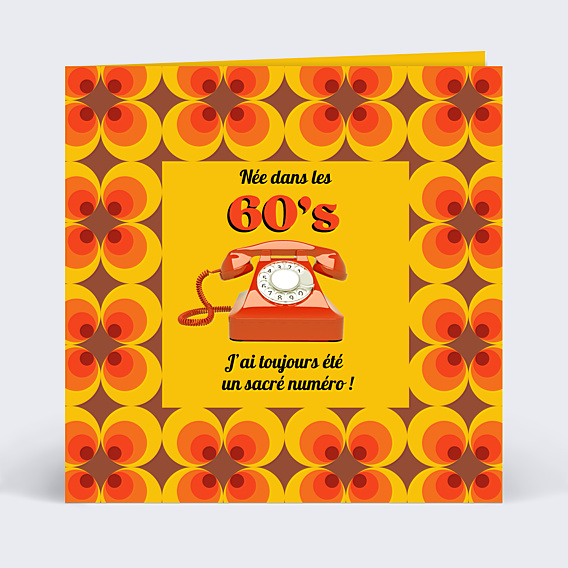 Invitation Anniversaire Adulte Téléphone Années 60