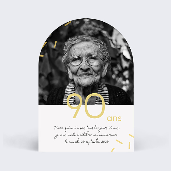 Invitation Anniversaire Adulte 90 ans Chic