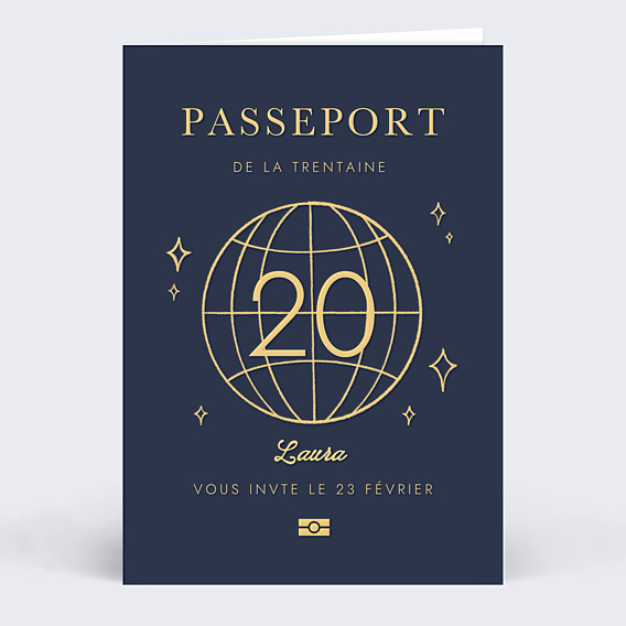 Invitation anniversaire Passeport