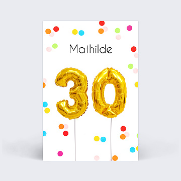 Invitation Anniversaire Virtuelle Party 30