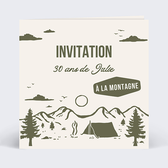 Invitation anniversaire A la montagne