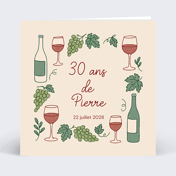 Invitation anniversaire Festival du vin