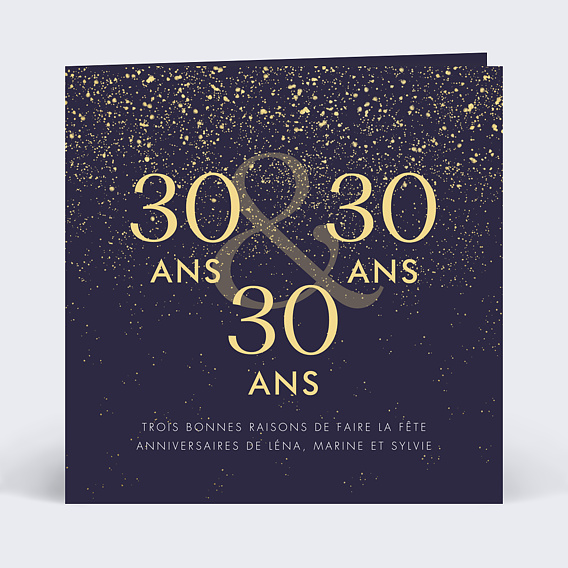 Invitation anniversaire Triple pluie de fête