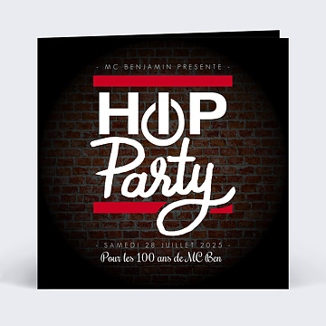 Invitation Anniversaire Virtuelle Hip Hop