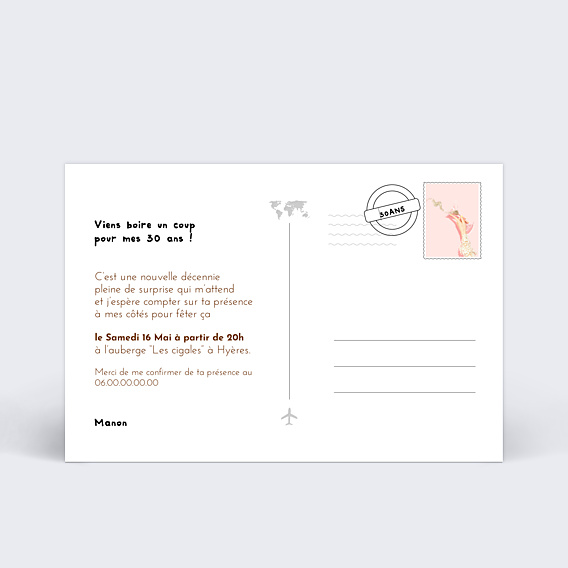 Invitation Anniversaire Adulte Anniversaire Roadtrip Avion